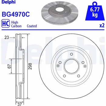 Brzdový kotouč Brzdový kotouč DELPHI BG4970C