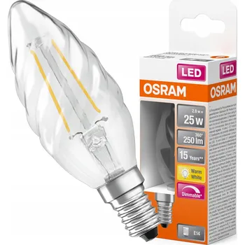 Žárovka Osram Classic LED E14 Kroucená svíčka Filament Průhledný 2.8W 250lm - 827