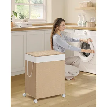 Úložný box Prádelní koš 46,5 x 37,5 x 65 cm 100 l | přírodní