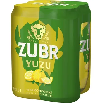 Pivo Zubr Yuzu nealko plech (4×0,5 l)