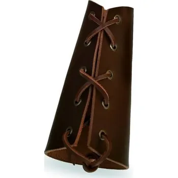 Karnevalový kostým imago Kožený nátepník klasický, s kovovými dírkami, barva hnědá