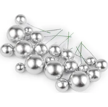 umělá květina Kuličky / koule na drátku ke tvoření Ø2-4 cm