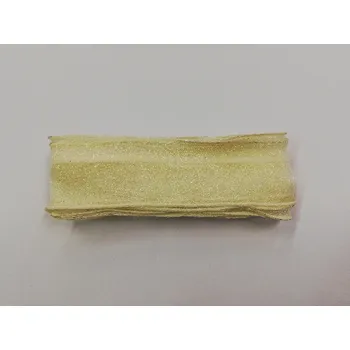 Stuha Šifonová stuha s drátkem 25mm - krémová se světlým okrajem - balení 2m