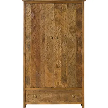 Šatní skříň Šatní skříň mango 108x64x180 přírodní lak KASHMIR
