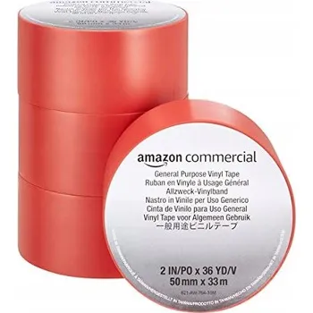 Lepicí páska 4 x Výstražná červená značkovací páska pro linky BOZP 50 mm x 33 m PVC