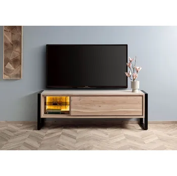 Televizní stolek TV stolek z akátového dřeva / recyklované dřevo 180x40x60 přírodní lakovaná DENVER