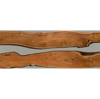 Jídelní stůl Jídelní stůl akácie s epoxidovou pryskyřicí 260x100x76 přírodní lakovaný / epoxidově šedá rovná hrana EPOXY 4