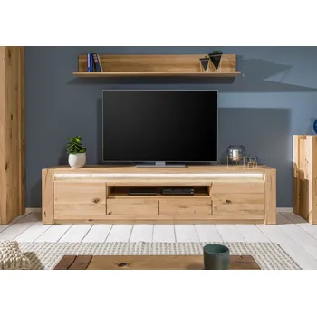 Televizní stolek TV stolek z divokého dubu 223x40x53 béžový olejovaný KENT