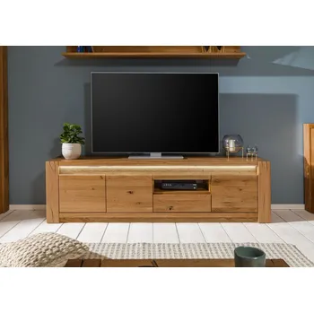 Televizní stolek TV stolek z divokého dubu 193x40x53 hnědý olejovaný KENT