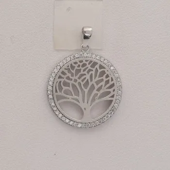 Přívěsek Zlatý přívěsek se zirkony strom života z bílého zlata