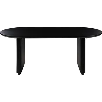 Jídelní stůl Jídelní stůl oválný mangový 180x90x45x76 černý lakovaný BARCELONA