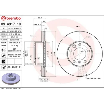 Brzdový kotouč Brzdový kotouč BREMBO 09.A917.11