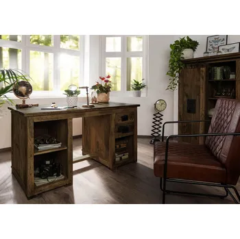 Psací stůl Psací stůl mango 140x80x76 hnědý lakovaný IRON