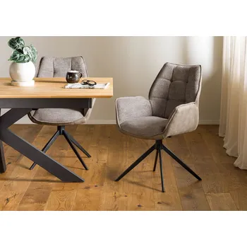 Otočná židle 61x61x89 hnědá/šedohnědá HENRI