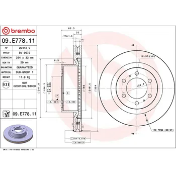 Brzdový kotouč Brzdový kotouč BREMBO 09.E778.11