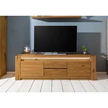 Televizní stolek TV stolek z divokého dubu 173x40x53 hnědý olejovaný KENT