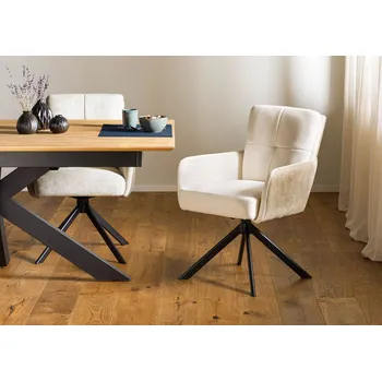 Jídelní židlička Otočná židle 57x67x87 světle hnědá / béžová FABIAN