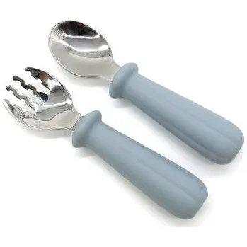 Příbor Martons Dětský kovový příbor lžička a vidlička, 2 ks - Light Blue