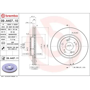 Brzdový kotouč Brzdový kotouč BREMBO 09.A407.11