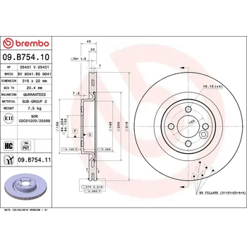 Brzdový kotouč Brzdový kotouč BREMBO 09.B754.11