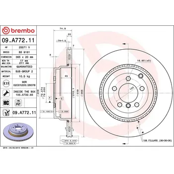 Brzdový kotouč Brzdový kotouč BREMBO 09.A772.11