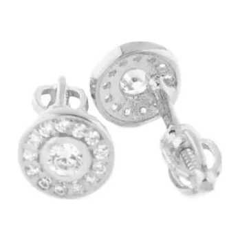 Náušnice Zlaté náušnice na šroubek z bílého zlata