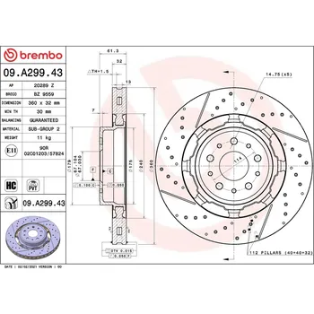 Brzdový kotouč Brzdový kotouč BREMBO 09.A299.43