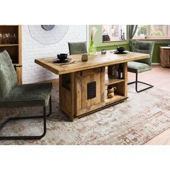 Jídelní stůl IRON Mango jídelní stůl 180x90x76 přírodní lakovaný