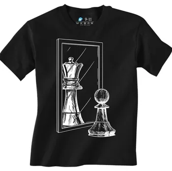 Chlapecké tričko Dětské tričko Šachový sen Z Každého Může Být Král Chess Mirror (Velikost: 5-6, Barva: Černá)