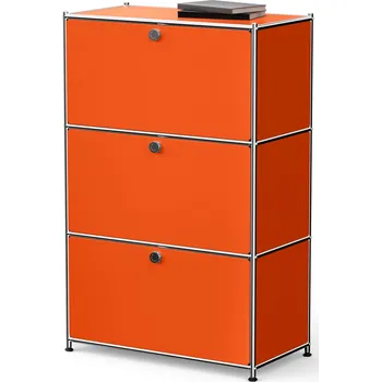 Komoda 702557 - Tchibo - Kovová komoda »Cn3« se 3 výklopnými dvířky - barva: oranžová