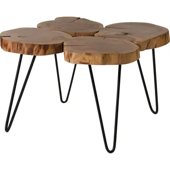 Konferenční stolek Konferenční stolek akácie 60x60x45 přírodní lakovaný LOUNGE COLLECTION