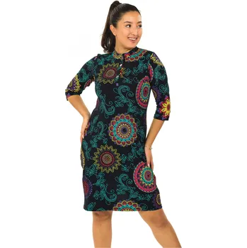 Dámské šaty Himalife Košilové šaty Karina - černá s barvami Velikost: L