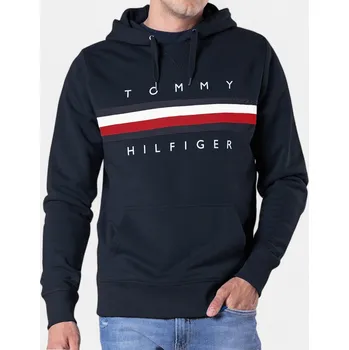 Pánská mikina Pánská modrá mikina Tommy Hilfiger - Velikost 2XL, Barva Modrá M56329 MW0MW07947