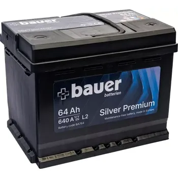 Autobaterie Autobaterie BAUER SILVER Premium 64Ah 12V 640A Autobaterie BAUER SILVER Premium 64Ah 12V 640A 242x175x175
