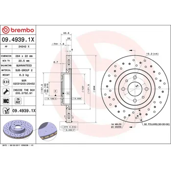 Brzdový kotouč Brzdový kotouč BREMBO 09.4939.1X