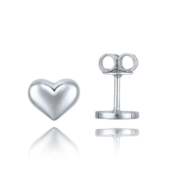 Náušnice Olivie MINET Elegantní zlaté náušnice z bílého zlata srdíčka Au 585/1000