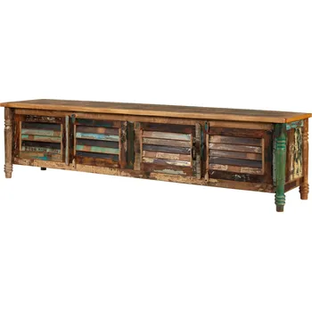 Televizní stolek TV stolek z recyklovaného dřeva 220x50x55 vícebarevně lakovaná COLORES