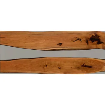 Jídelní stůl Jídelní stůl akácie s epoxidovou pryskyřicí 240x100x76 přírodní lakovaný / epoxidově šedá rovná hrana EPOXY 1