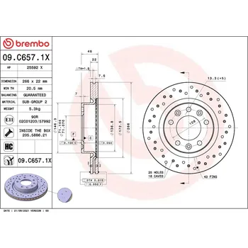 Brzdový kotouč Brzdový kotouč BREMBO 09.C657.1X