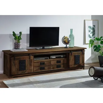 Televizní stolek TV stolek mango 200x55x55 hnědá lakovaná IRON