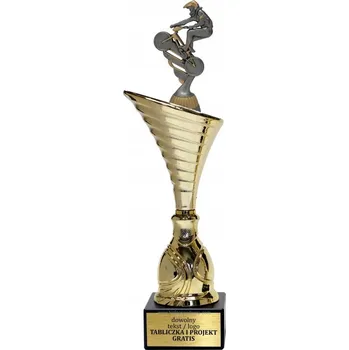 Zlatý pohár soška BMX 34 cm + štítek s GRAVÍROVÁNÍM DÁREK