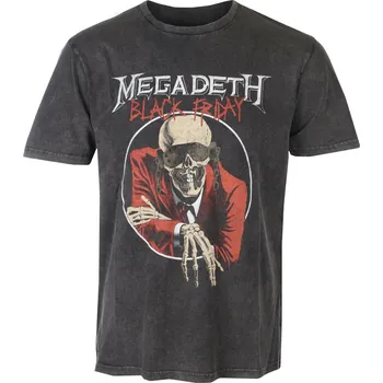 Tričko metal pánské Megadeth - Black Friday Stone Wash - ROCK OFF - MEGASTNW32MC