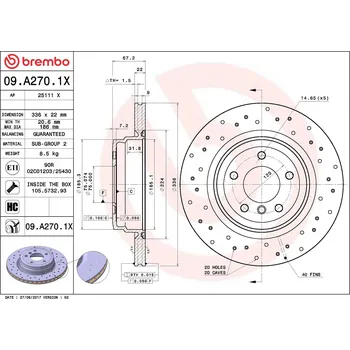Brzdový kotouč Brzdový kotouč BREMBO 09.A270.1X