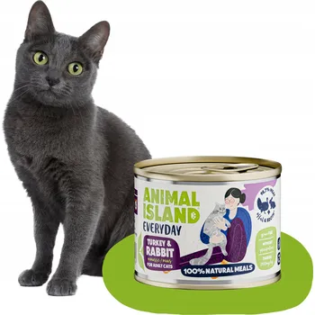 Krmivo pro kočku Animal Island Everyday Krmivo mokré pro kočky Pěna Krůta s králíkem 200 g