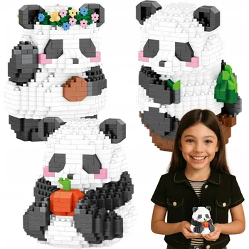 ostatní stavebnice STAVEBNICE SADA 3 V 1 PANDA MINI KOALA DÁREK