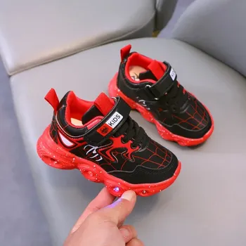 Chlapecké tenisky Dětské LED boty Spiderman Velikost: 23, Barva (Varianta): Červená