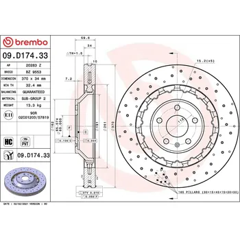 Brzdový kotouč Brzdový kotouč BREMBO 09.D174.33