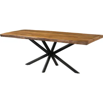 Jídelní stůl Jídelní stůl mango 200x100x76 přírodní lakovaný / křížový rám antracit matný METALL 5