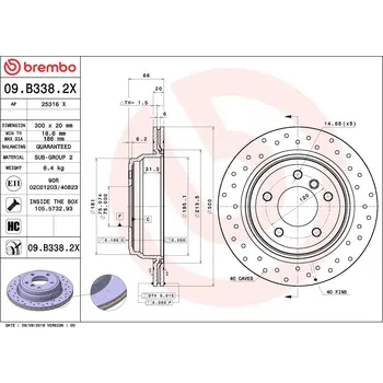 Brzdový kotouč Brzdový kotouč BREMBO 09.B338.2X