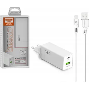 SADA SÍŤOVÁ NABÍJEČKA 36W + KABEL IPHONE BÍLÁ SOMOSTEL POWER DELIVERY